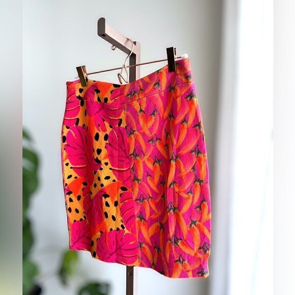 FARM RIO ANTHROPOLOGIE Pepper Fruit Snack Hipster Banana Art Polka Mini Skirt XS - Picture 4 of 15